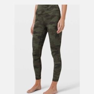 Lululemon Align Green Camo High Waisted Activewear Leggings- 28” inseam- Size 6